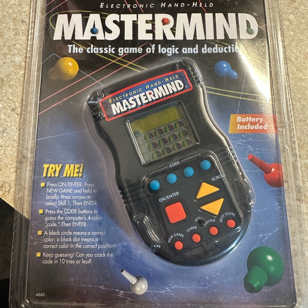 New Mastermind Handheld Console in Black for Logic and Deduction